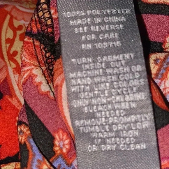 Sharagano Multicolor Paisley Print Tie Waist Dress Size 4 - Picture 7 of 7